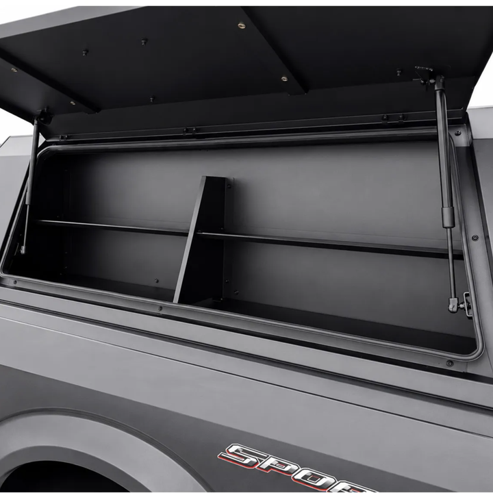 Bed Cap Side Storage Box with Built-In Shelf Divider | Full Sized Trucks | LAX
