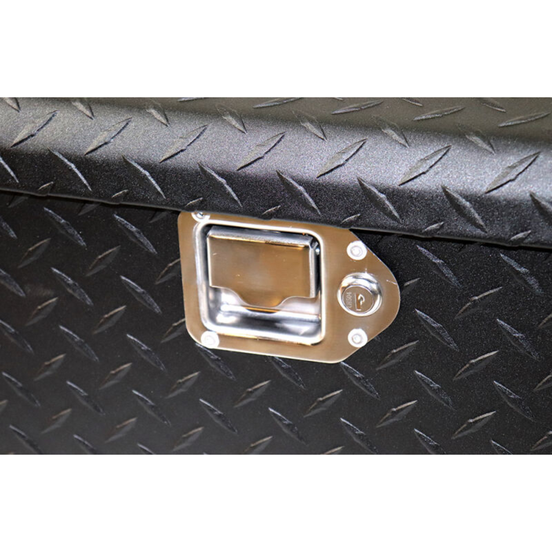 Black Single Lid Paddle Handle Release Saddle Box | 69.75" X 13.2" X 20" | Enthuze