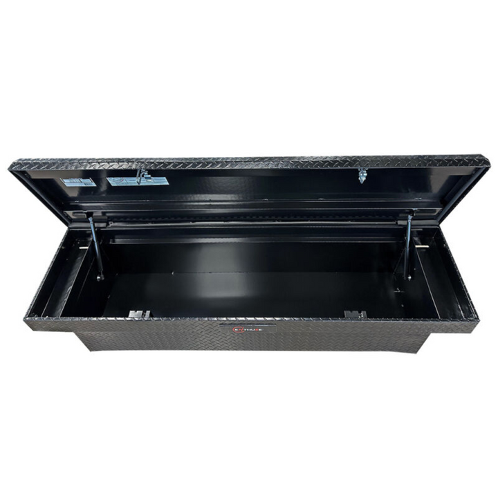Black Single Lid Push Button Release Saddle Box | 17" X 19" X 70" | Enthuze