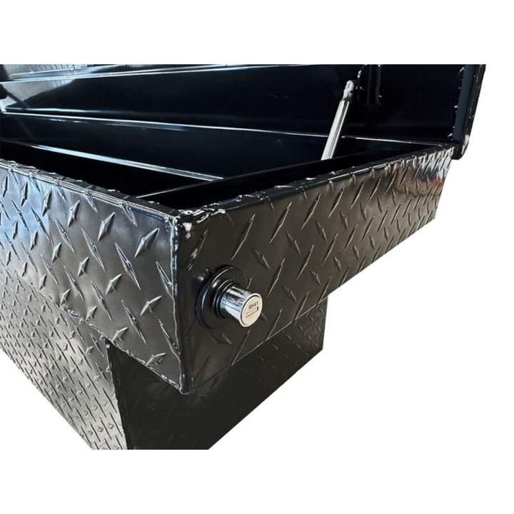 Black Single Lid Push Button Release Saddle Box | 17" X 19" X 70" | Enthuze