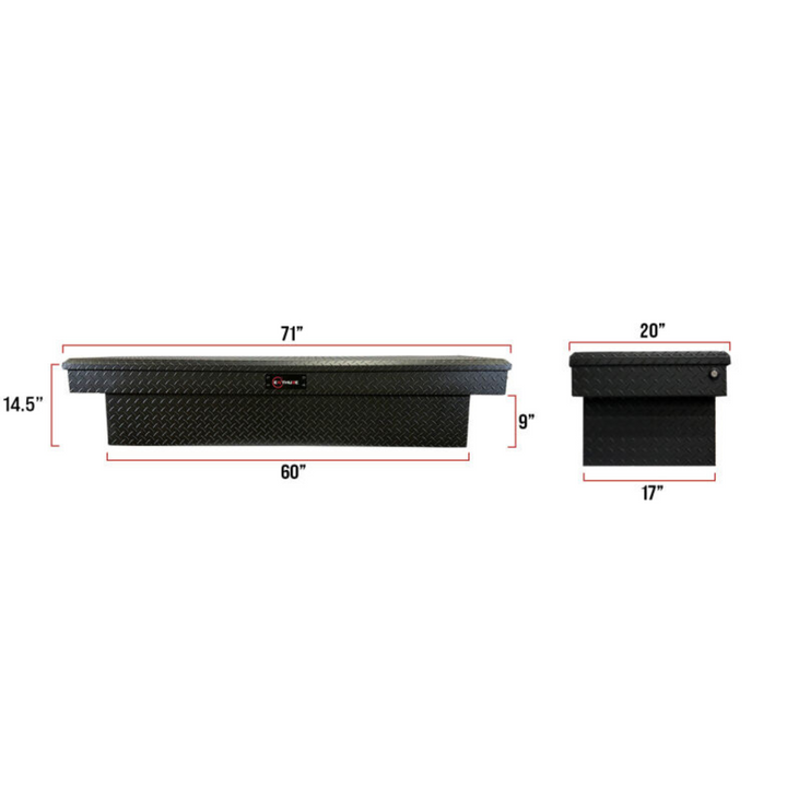 Black Push Button Saddle Box | 15" X 20" X 70" | Enthuze