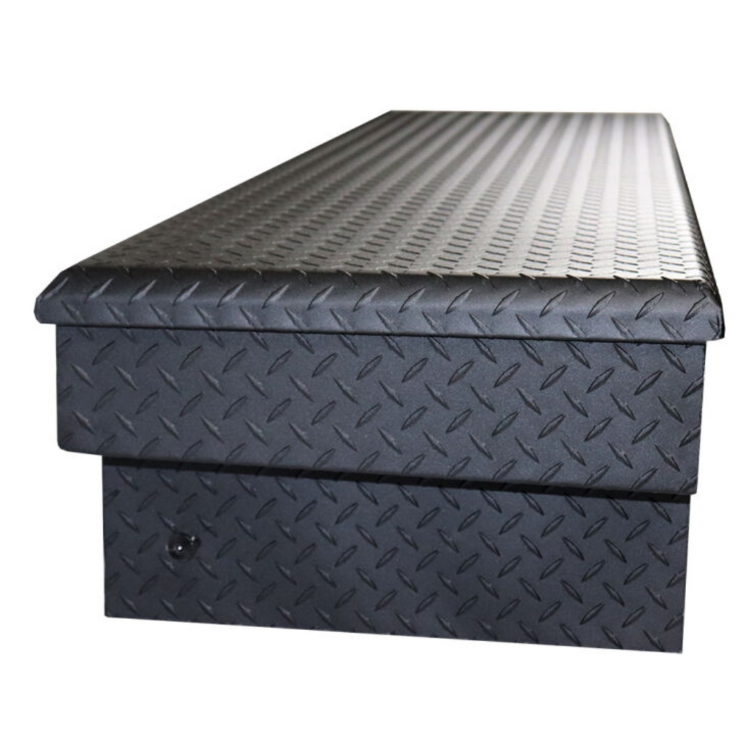 Black Single Lid Paddle Handle Release Saddle Box | 69.75" X 13.2" X 20" | Enthuze