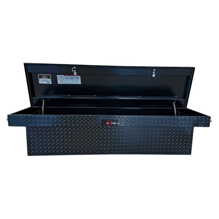 Black Single Lid Push Button Release Saddle Box | 17" X 19" X 70" | Enthuze
